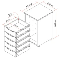 Caisson de bureau sur roulettes NILS