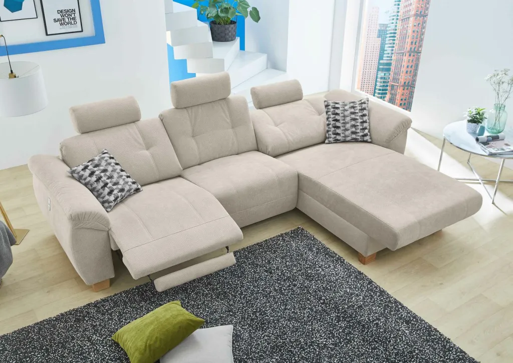 Canapé d'angle avec fonction relax PORTOFINO-SE-JOB Clearance