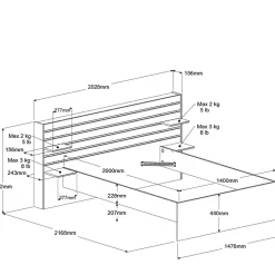 Chambre à coucher 2 éléments MIAMI 23-Parisot Clearance
