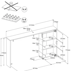 Chambre d'ado 5 éléments LAS VEGAS 13