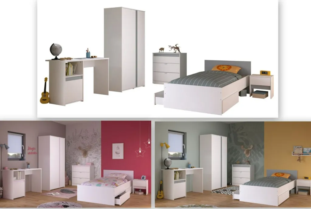 Chambre junior 7 éléments PIROUETTE 21-Parisot Hot