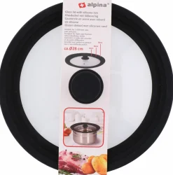 Couvercle en verre avec joint en silicone 28cm ALPINA