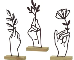 Décoration à poser avec fleur HANDS