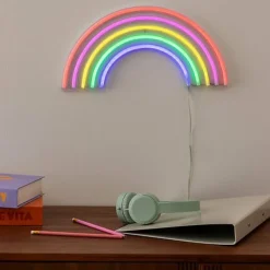 Décoration murale néon arc-en-ciel JJA
