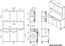 Ensemble avec buffet de cuisine MEMPHIS 6