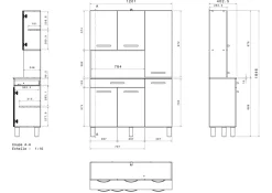 Ensemble buffet de cuisine et desserte à roulettes SEATTLE 1