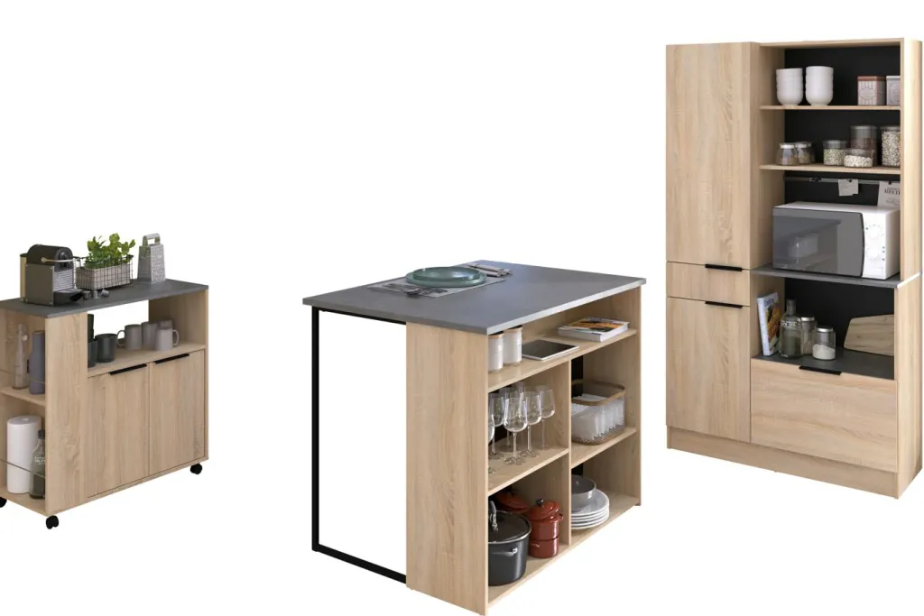 Ensemble de meubles de cuisine avec buffet PORTLAND 3-Parisot Hot