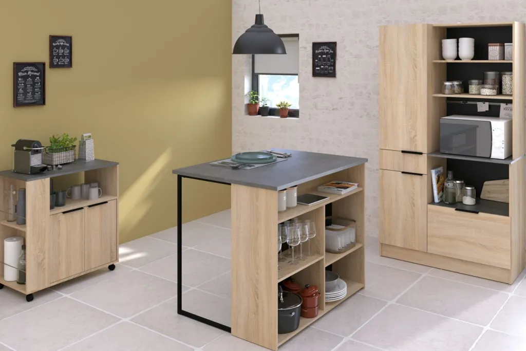 Ensemble de meubles de cuisine avec buffet PORTLAND 3-Parisot Hot