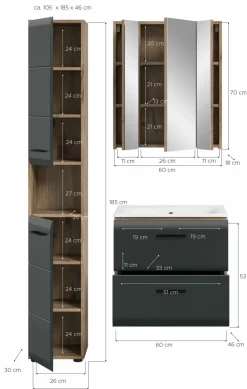 Ensemble salle de bains 3 éléments BONGA-Xonox Discount