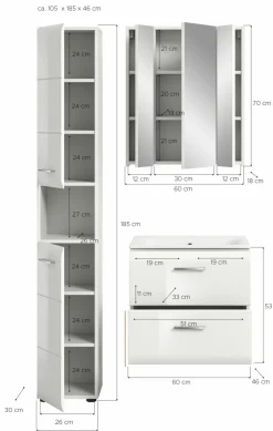 Ensemble salle de bains 3 éléments BONGA
