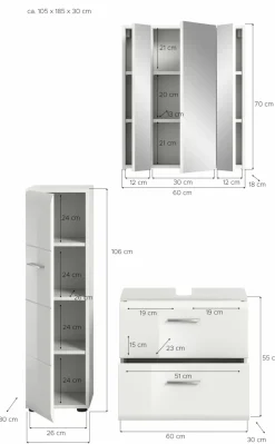 Ensemble salle de bains 3 éléments BONGA-Xonox Outlet