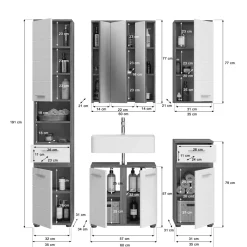 Ensemble salle de bains 5 éléments ASSELA-Xonox Sale