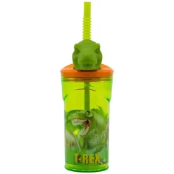 Gourde 3D Dino avec paille REX-Stor New
