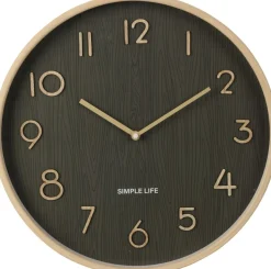 Horloge murale aspect bois EH