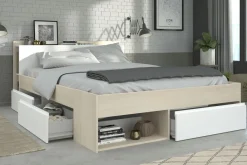 Lit 160 cm avec rangement, armoire, bureau et commode MOST 76-Parisot Sale