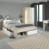 Lit 140 cm avec rangement, armoire, bureau et commode MOST 75-Parisot