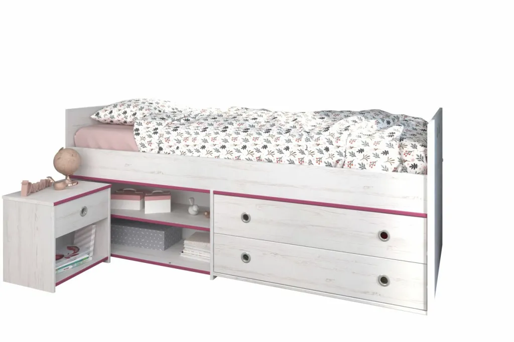 Lit avec rangement et chevet SMOOZY 24b-Parisot Discount