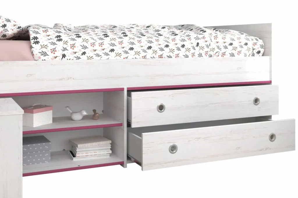 Lit avec rangement et chevet SMOOZY 24b-Parisot Discount