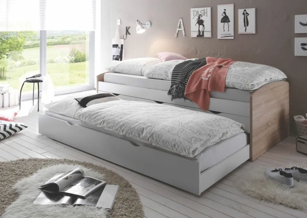 Lit gigogne avec rangement 90 x 200 cm NESSI-Pol-Power Outlet