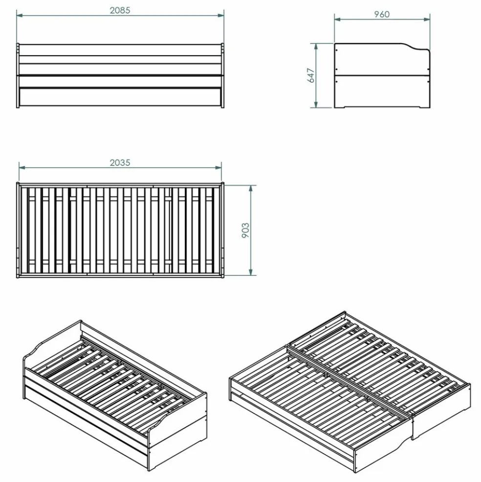 Lit gigogne convertible LOTAR
