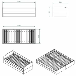Lit gigogne convertible LOTAR-Inter Link New