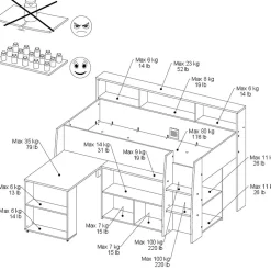 Lit mezzanine AUSTIN-Parisot Best