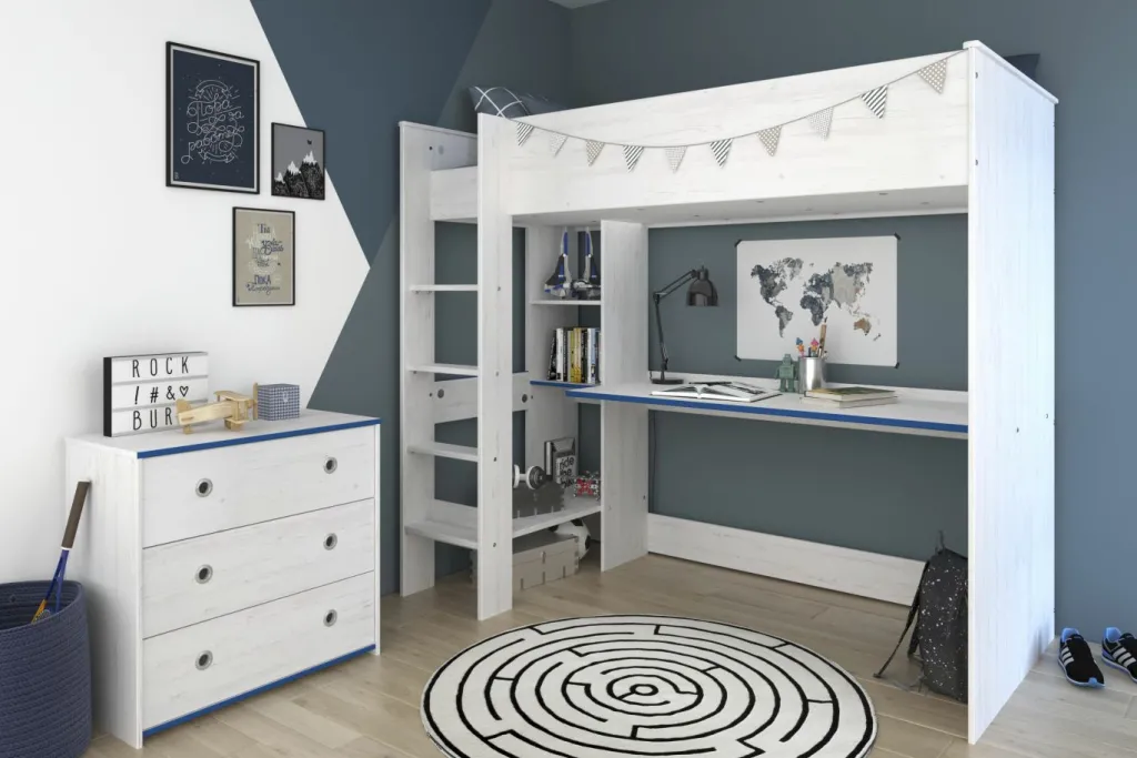 Lit mezzanine avec commode SMOOZY 29a-Parisot