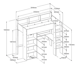 Lit mezzanine PHÖNIX 11-Parisot
