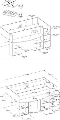 Lit mezzanine PIROUETTE 1