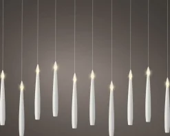 Lot de 10 bougies LED suspendues LED