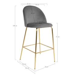 Lot de 2 chaises de bar LAUSANNE-House Nordic Best