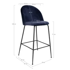 Lot de 2 chaises de bar LAUSANNE