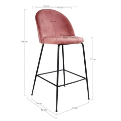 Lot de 2 chaises de bar LAUSANNE-House Nordic Clearance