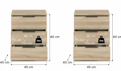 Lot de 2 chevets KOPENHAGEN-Xonox Online