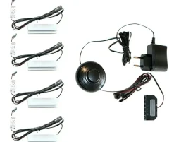 Lot de 4 éclairages pour tablettes en verre à clipser DURAME