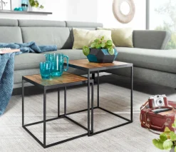 Lot de 2 tables d'appoint BURI RAM-Skyport Hot