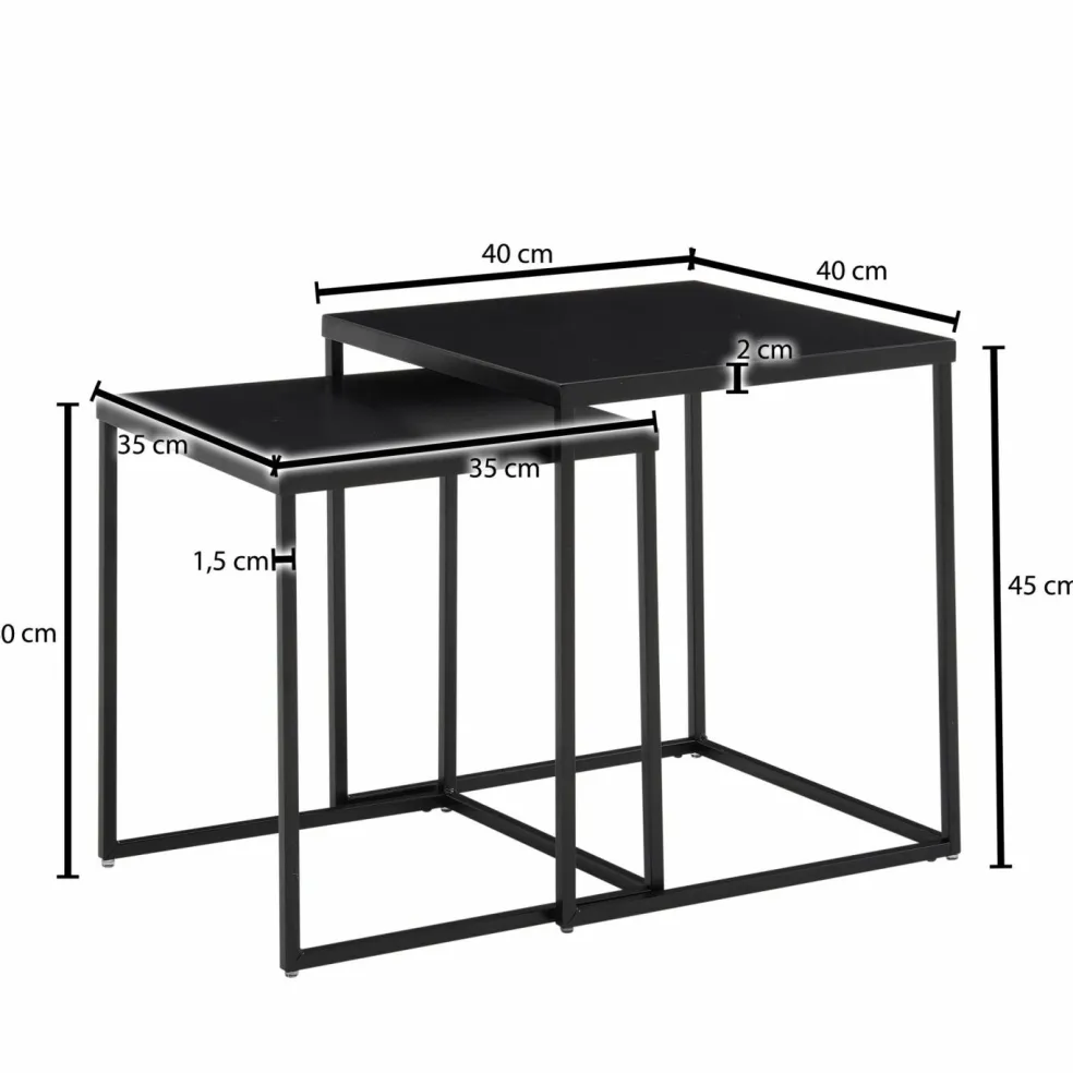 Lot de 2 tables d'appoint BURI RAM