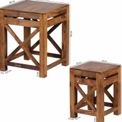 Lot de 2 tables d'appoint KAMPHAENG PHET-Skyport Outlet