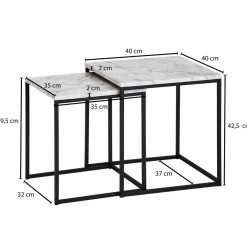 Lot de 2 tables d'appoint LAMPHUN-Skyport Online