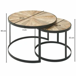 Lot de 2 tables gigognes DOI KIO RAI-MONG-Skyport Clearance