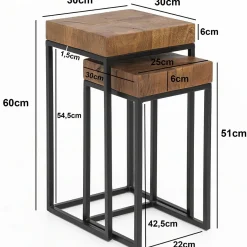 Lot de 2 tables gigognes LAMPHUN-Skyport Online