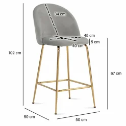 Lot de 2 tabourets de bar WOHNLING-Skyport Sale