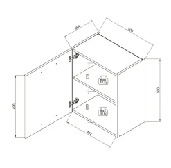 Meuble haut 50 cm GLASGOW