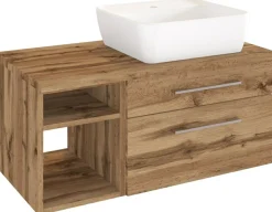 Meuble sous vasque 90 avec vasque à poser à droite DAVOS