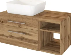 Meuble sous vasque 90 avec vasque à poser à gauche DAVOS-Held