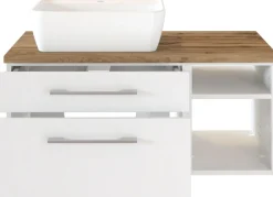 Meuble sous vasque 90 avec vasque à poser à gauche DAVOS