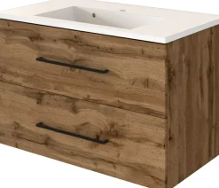 Meuble sous vasque avec vasque 80 en fonte minérale LUZERN