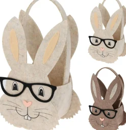 Panier en feutre lapin avec lunettes EASTER