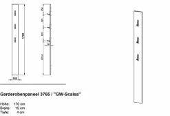 Panneau mural portemanteau GW-TELDE-Germania Clearance
