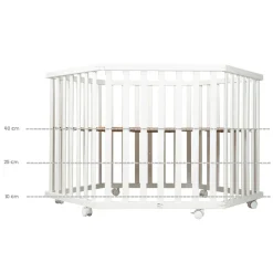 Parc pour bébé hexagonal ton blanc